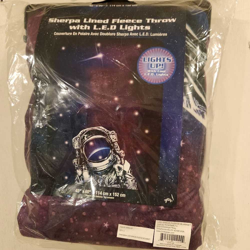 Sherpa Lined Fleece Throw with LED Lights